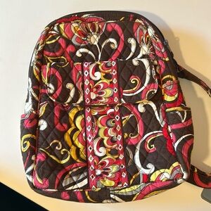 Brown Red and Yellow Paisley Vera Bradley backpack (2010's)